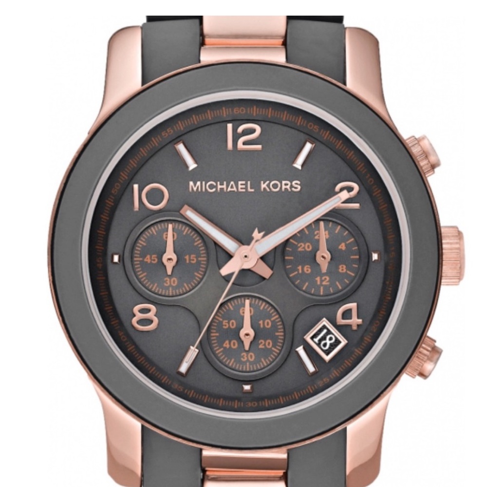 Michael Kors MK5465 Runway Watch Rose Gold Grey 38mm